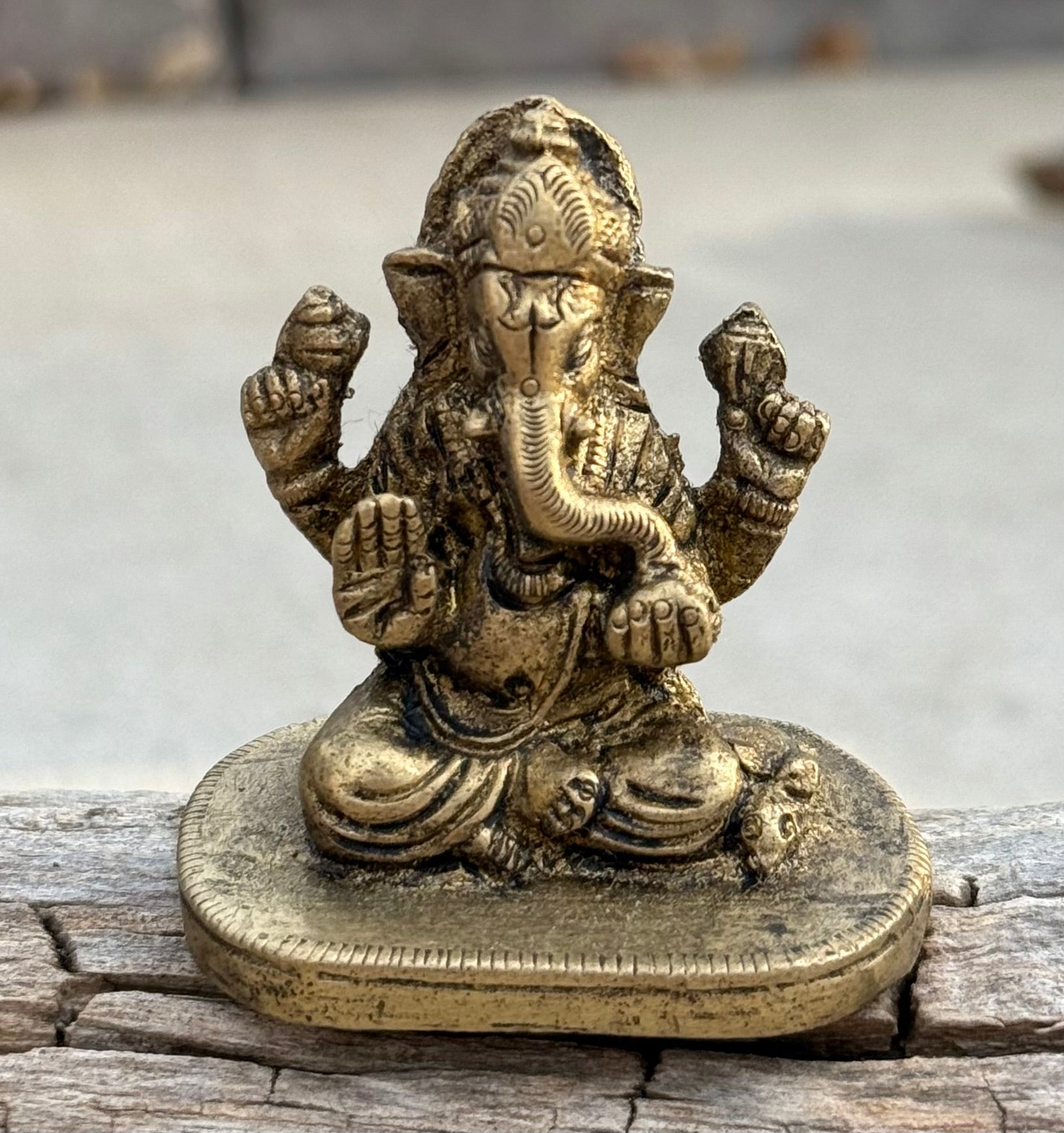 Small Ganesha Statue Solid Brass Handcrafted In India - DharmaObjects