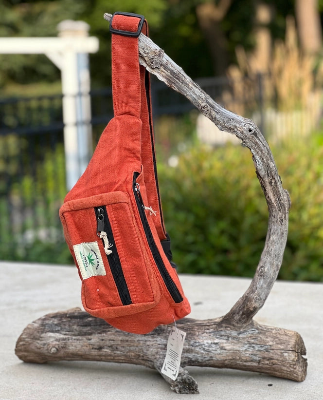 Boho Style Hemp Fanny Pack – Handmade Adjustable Waist & Crossbody Bag
