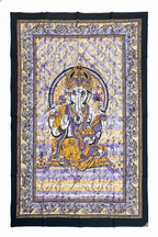 Ganesha Ganesh Tapestry Wall Hanging | Heavy Cotton Fabric Spiritual Decor | 84” x 54” Large Boho Wall Art - DharmaObjects