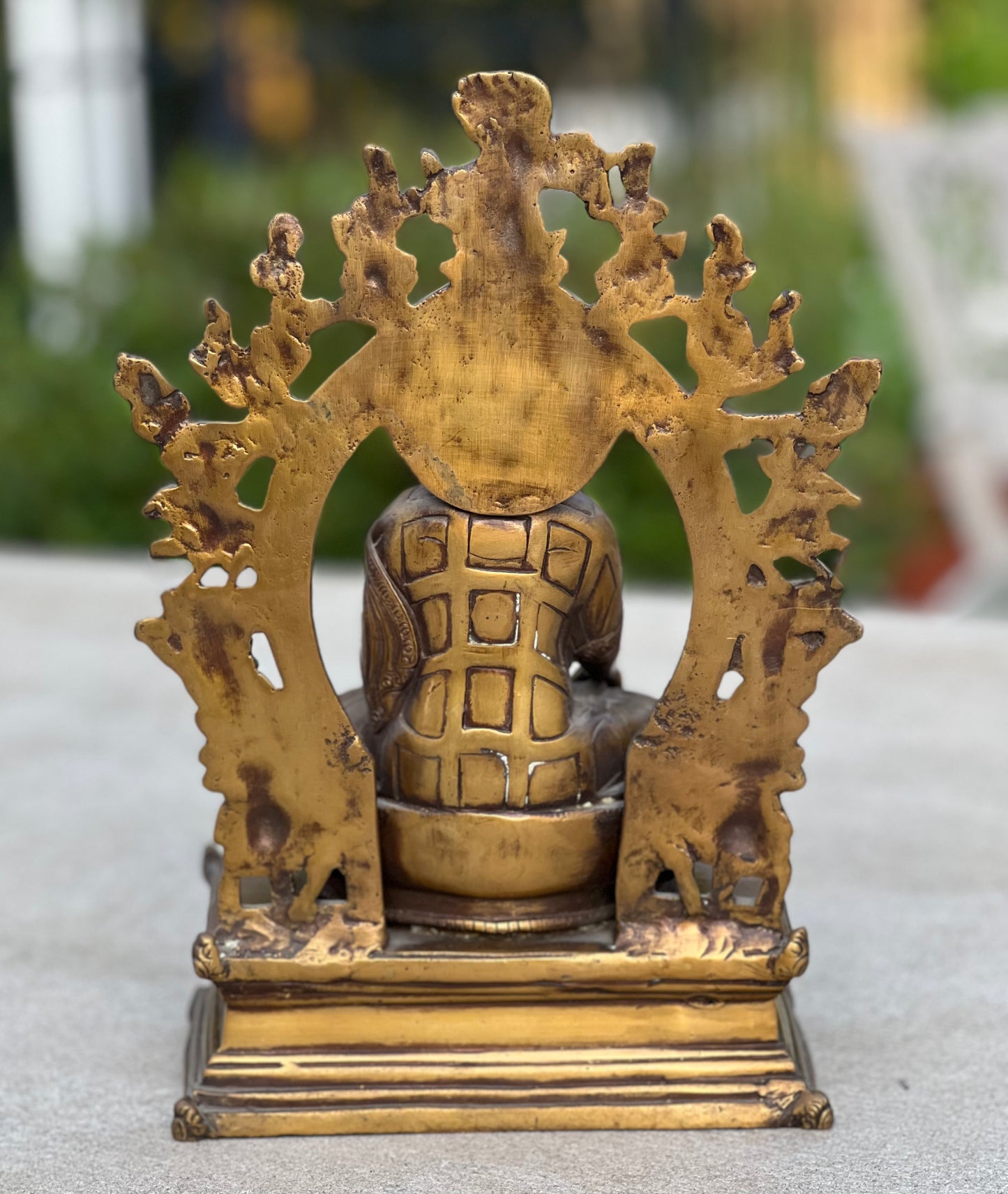 Buddha Statue Solid Brass Dhyana Mudra for Home Altar Shrine Meditation Room 10.5 Inches Tall