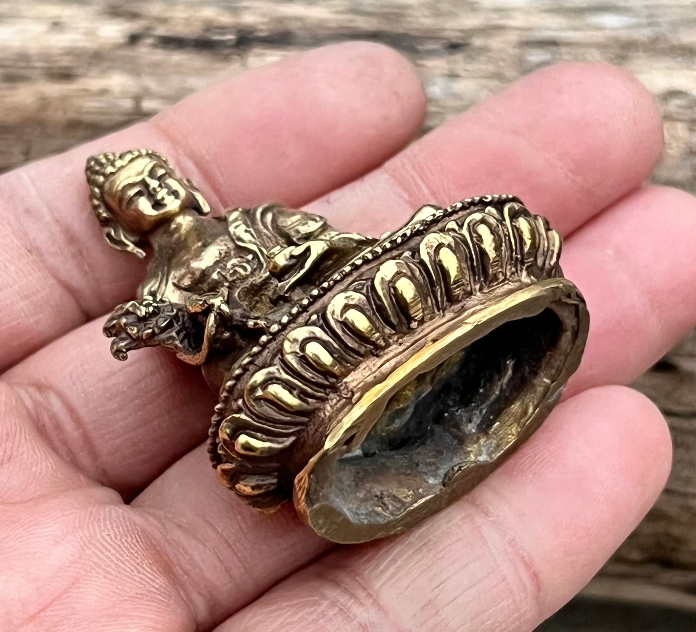 Small Brass Healing Medicine Buddha statue From Nepal - DharmaObjects