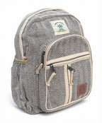 KayJayStyles Black Stripe Handmade Hemp Backpack – Small Lightweight Nepal Daypack - DharmaObjects