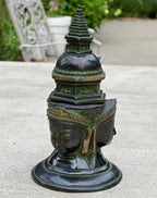 Tibetan Buddhist Old Brass Buddha Stupa Pagoda 7.5 Inches Tall