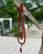 Tibetan Mala Buddhist Prayer Beads Rosary Brown Lotus Seed With Free Silk Pouch