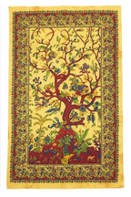 Tree of Life Tapestry Wall Hanging – Boho Beach Throw, Spiritual Nature Wall Decor, Large 80” x 53” Mandala Home Accent - DharmaObjects