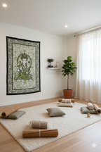 Ganesha Ganesh Tapestry Wall Hanging | Heavy Cotton Fabric Spiritual Decor | 84” x 54” Large Boho Wall Art - DharmaObjects