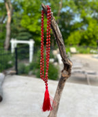 Carnelian Mala 108 Beads – Hand Knotted Gemstone Meditation Prayer Necklace
