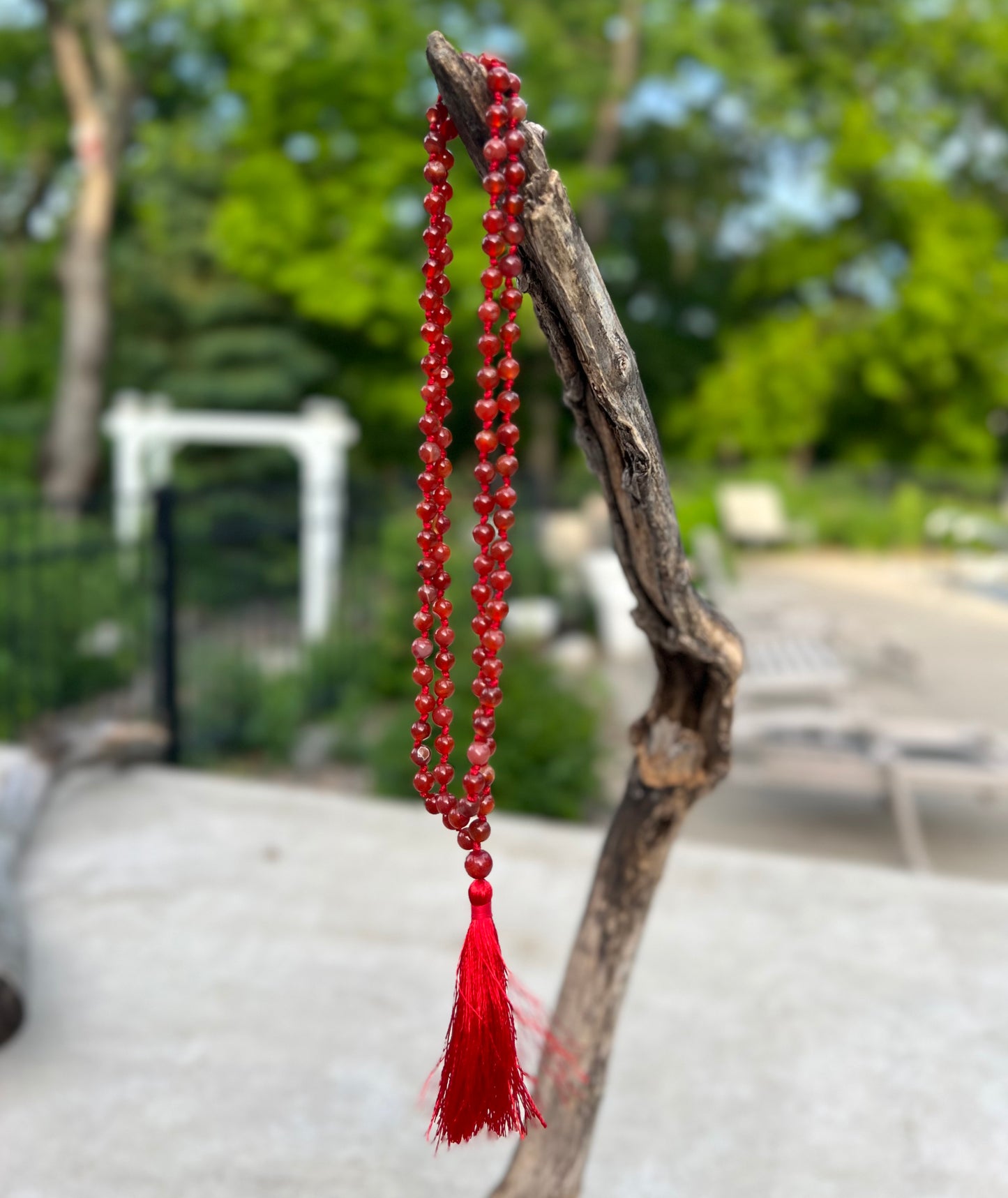 Natural Carnelian Hand Knotted Mala, Rosary 108 Beads, Japa Mala, Meditation Mala, Mala Necklace, Free Silk Pouch