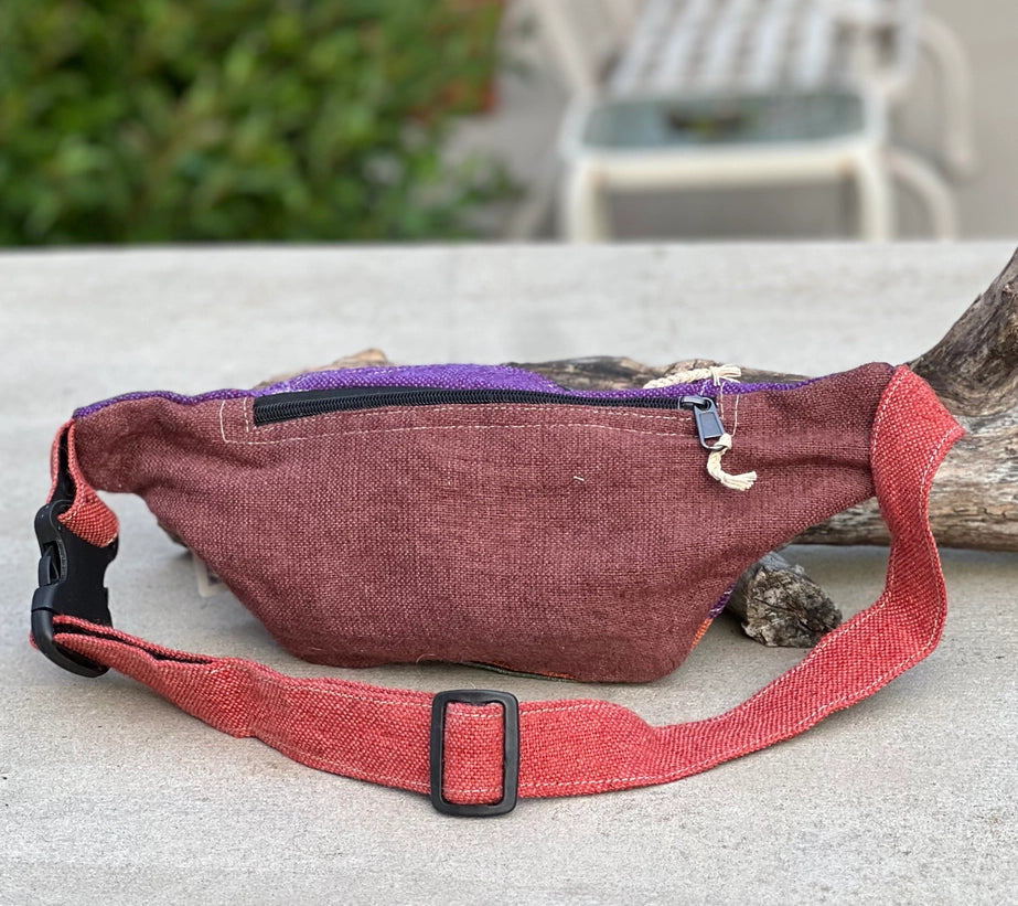 Boho Style Hemp Fanny Pack – Handmade Adjustable Waist & Crossbody Bag