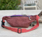 Boho Style Hemp Fanny Pack – Handmade Adjustable Waist & Crossbody Bag