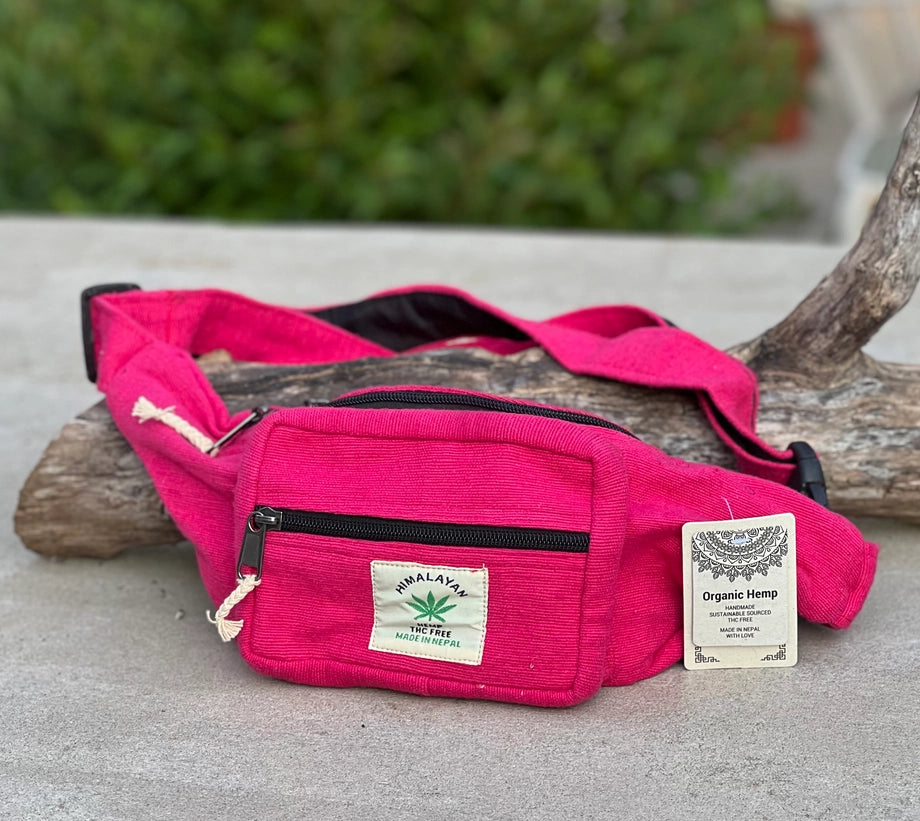 Boho Style Hemp Fanny Pack – Handmade Adjustable Waist & Crossbody Bag