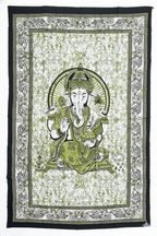 Ganesha Ganesh Tapestry Wall Hanging | Heavy Cotton Fabric Spiritual Decor | 84” x 54” Large Boho Wall Art - DharmaObjects