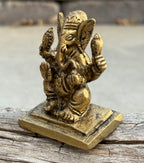 Small Ganesha Statue Solid Brass Handcrafted In India - DharmaObjects