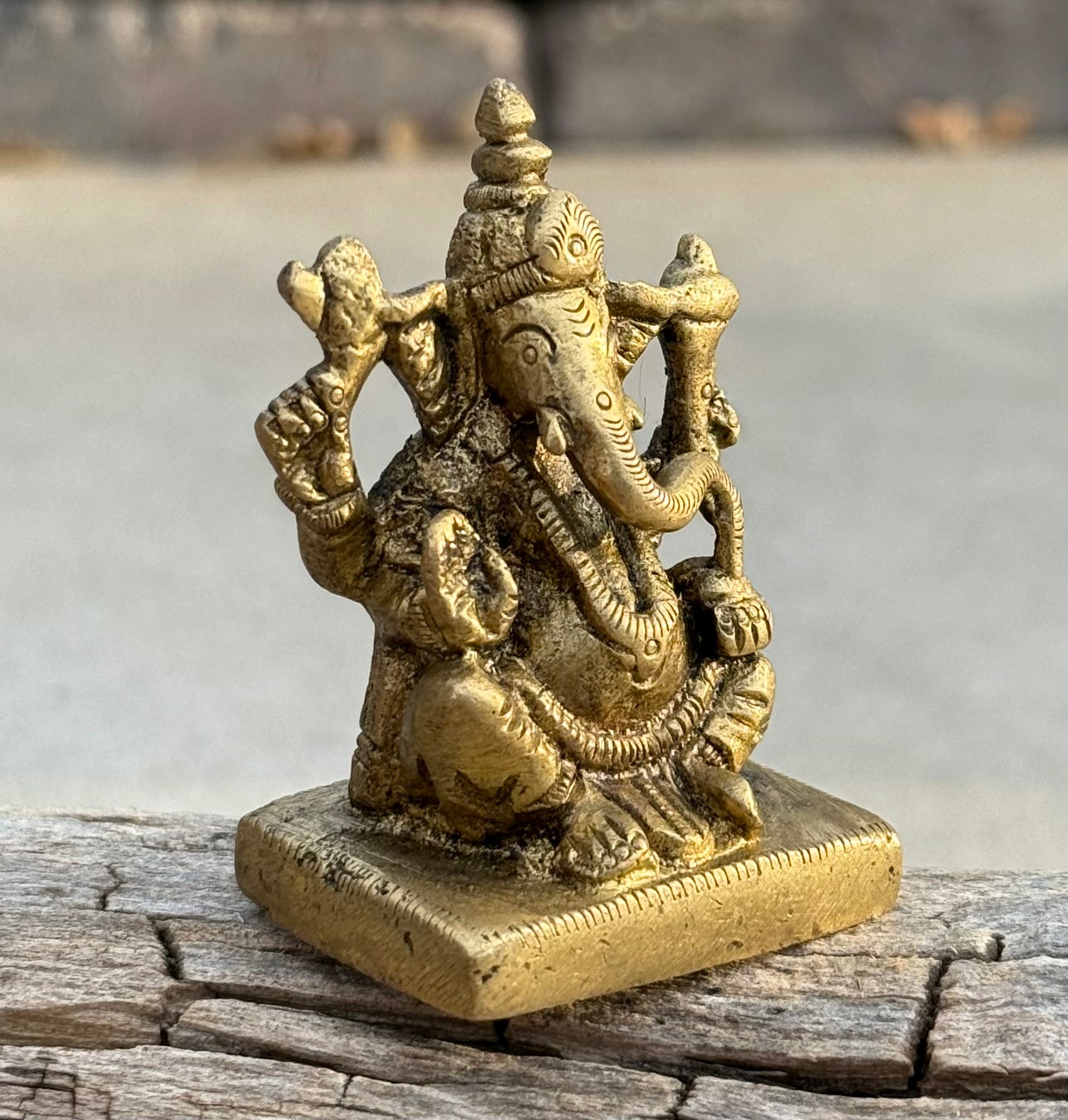 Small Ganesha Statue Solid Brass Handcrafted In India - DharmaObjects