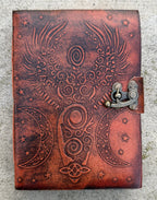 Handmade Moon Goddess Embossed Leather Journal