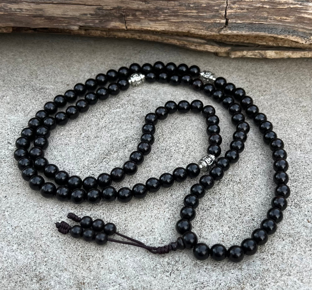 Natural Ebony Wood 108 Beads Prayer Mala
