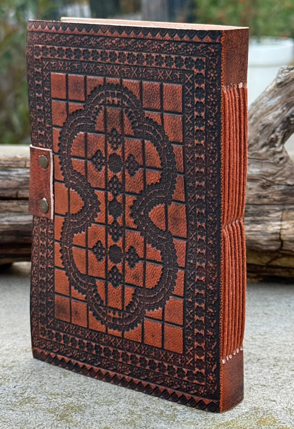 Handmade Pyramid Eye Embossed Leather Journal