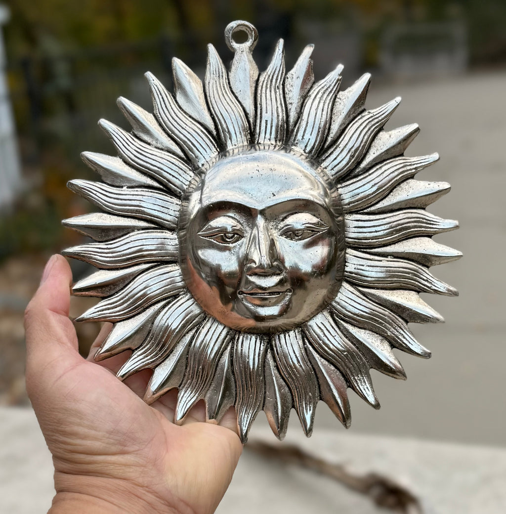 Eco-Friendly Recycled Aluminum Sun Wall Hanging - Handcrafted in India