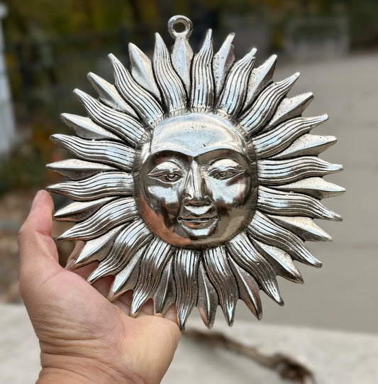 Eco-Friendly Recycled Aluminum Sun Wall Hanging - Handcrafted in India