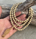 Natural Lotus Seed 108 Beads Prayer Mala - DharmaObjects