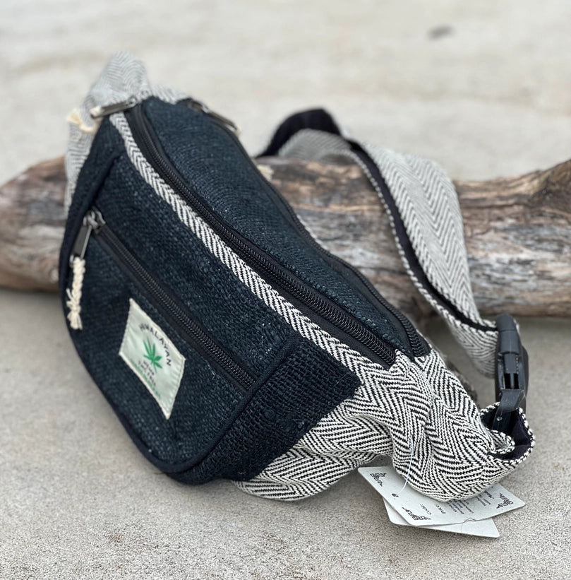 Boho Style Hemp Fanny Pack – Handmade Adjustable Waist & Crossbody Bag