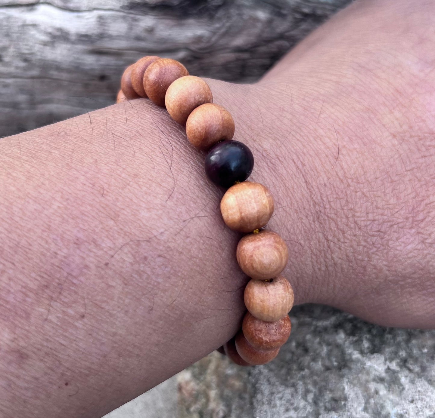 Tibetan Sandalwood Beads Adjustable Wrist Mala Bracelet Free Pouch