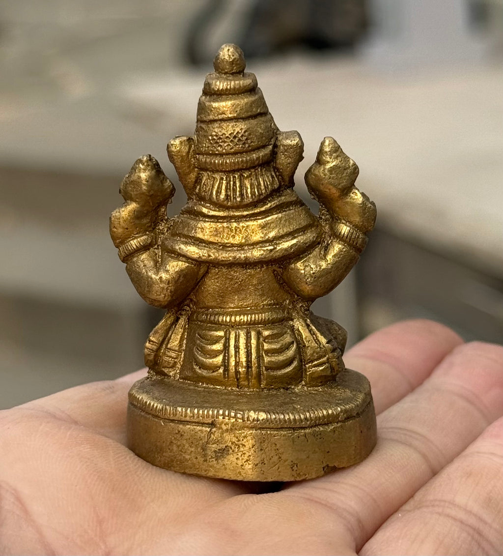 Small Ganesha Statue Solid Brass Handcrafted In India - DharmaObjects