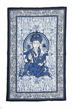 Ganesha Ganesh Tapestry Wall Hanging | Heavy Cotton Fabric Spiritual Decor | 84” x 54” Large Boho Wall Art - DharmaObjects