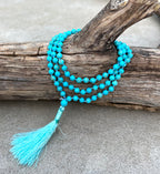 Turquoise Mala 108 Beads – Hand Knotted Gemstone Meditation Prayer Necklace