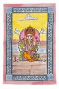 Ganesha Ganesh Tapestry Wall Hanging | Heavy Cotton Fabric Spiritual Decor | 84” x 54” Large Boho Wall Art - DharmaObjects