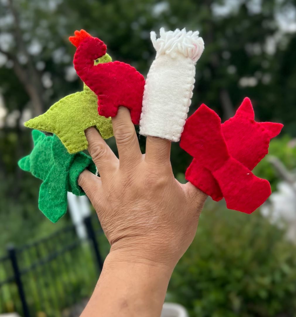 Finger Puppets, Animal Puppets, Mix Animals, Felt Finger Game, Educational Games Set Of 5pcs - DharmaObjects