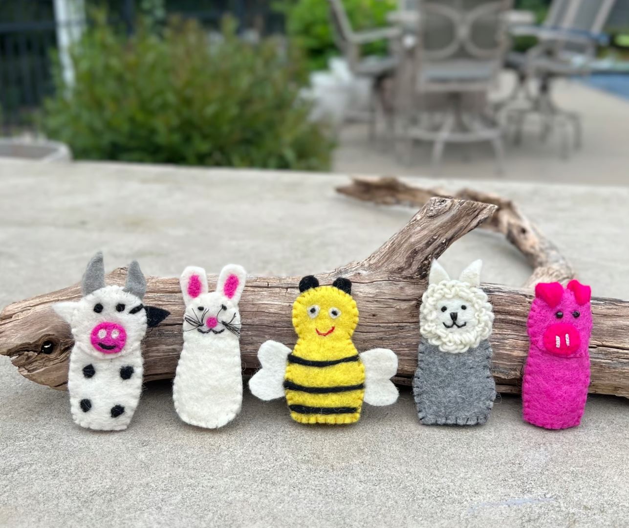 Finger Puppets, Animal Puppets, Mix Animals, Felt Finger Game, Educational Games Set Of 5pcs