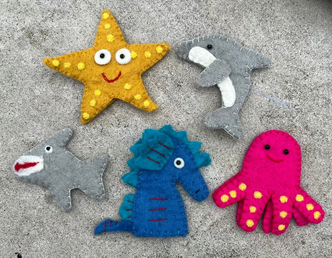 Finger Puppets, Animal Puppets, Mix Animals, Felt Finger Game, Educational Games Set Of 5pcs