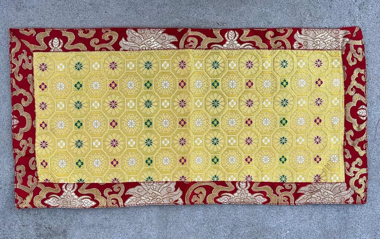 Tibetan Buddhist Silk Brocade Table Runner/Shrine Cover/Altar Cloth/Table Cover (20 X 10 Inches)