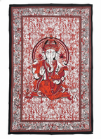 Ganesha Ganesh Tapestry Wall Hanging | Heavy Cotton Fabric Spiritual Decor | 84” x 54” Large Boho Wall Art - DharmaObjects