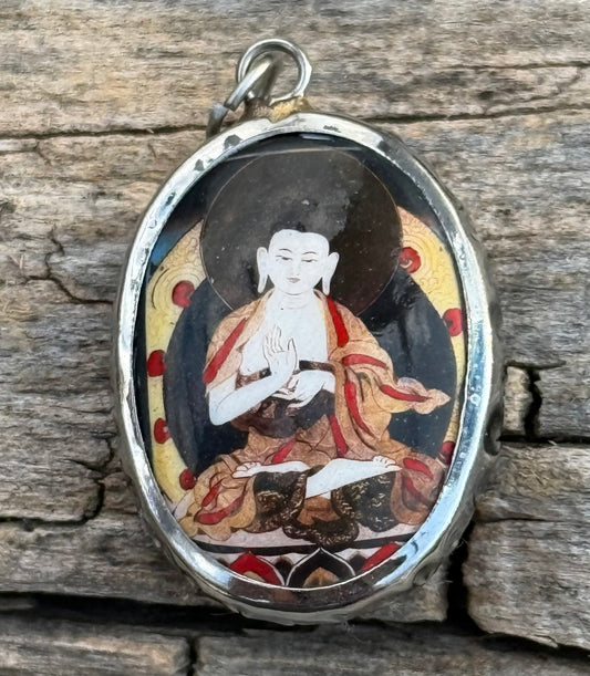 Enameled Buddha Pendant Meditation Yoga Jewelry