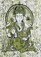 Ganesha Ganesh Tapestry Wall Hanging | Heavy Cotton Fabric Spiritual Decor | 84” x 54” Large Boho Wall Art - DharmaObjects