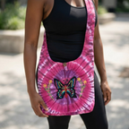 Tie Dye Hippie Hobo Crossbody Butterfly  Bag Purse Nepal - DharmaObjects