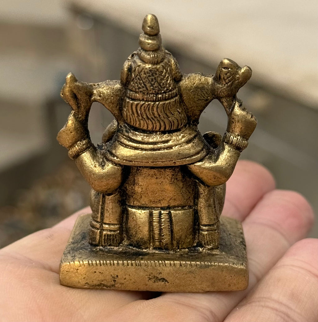 Small Ganesha Statue Solid Brass Handcrafted In India - DharmaObjects