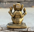 Small Ganesha Statue Solid Brass Handcrafted In India - DharmaObjects