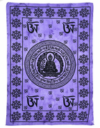 Buddha Om Mani Padme Hum Cotton Wall Hanging, Tibetan Mantra - DharmaObjects