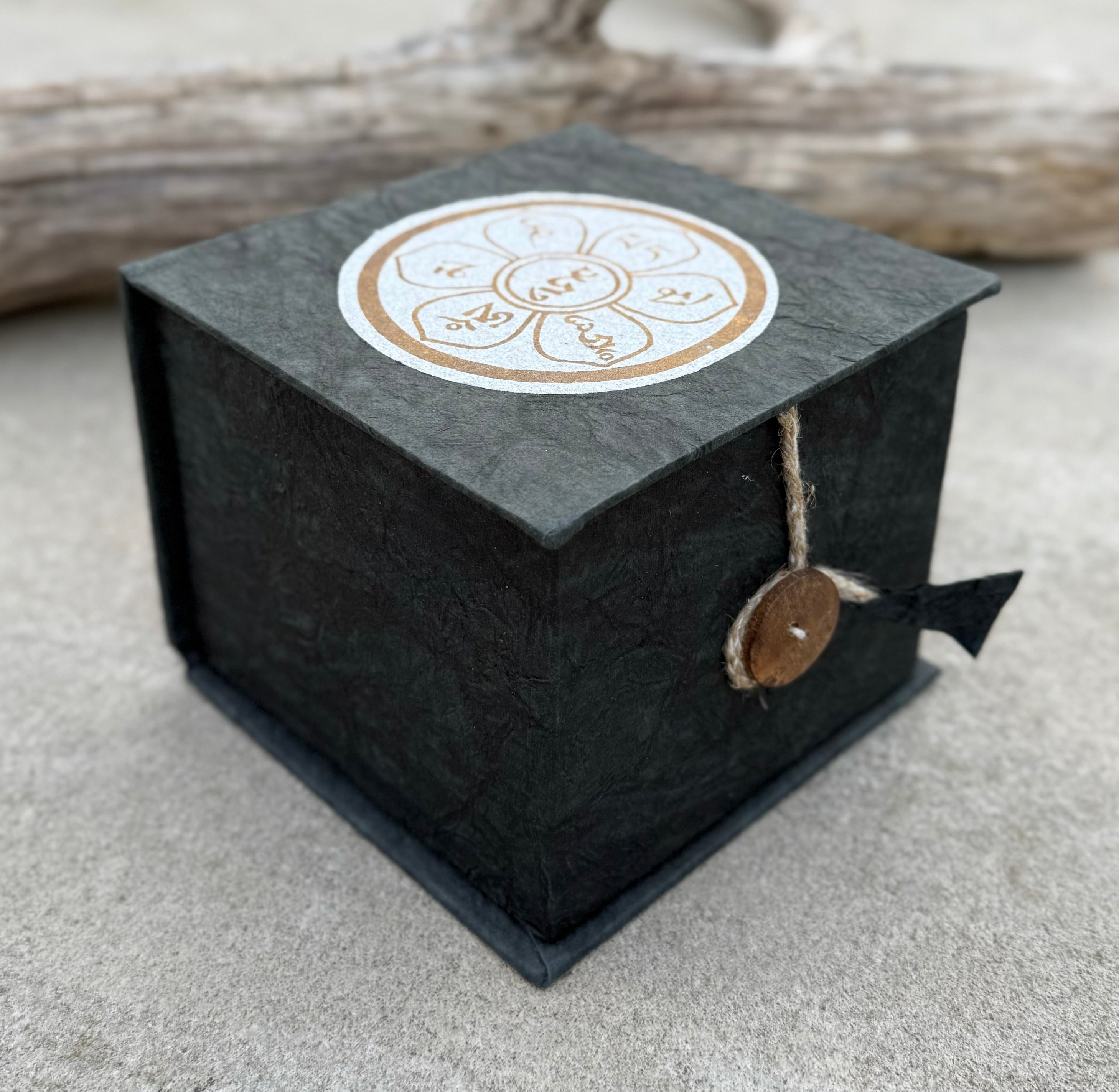 Tibetan Complete Singing Bowl Gift Box Set with OM Mani Padme Hum Etched Bowl - DharmaObjects