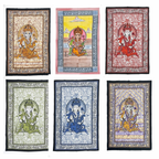 Ganesha Ganesh Tapestry Wall Hanging | Heavy Cotton Fabric Spiritual Decor | 84” x 54” Large Boho Wall Art - DharmaObjects