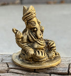 Small Ganesha Statue Solid Brass Handcrafted In India - DharmaObjects