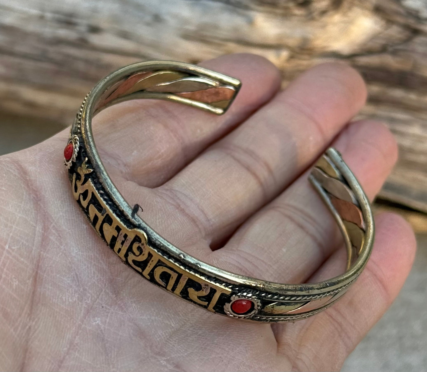 3 Metals Medicine "Om Namah Shivaya" Bracelet - Handcrafted in Nepal