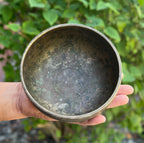 Antique Thadobati Himalayan Healing Singing Bowl 5" | E Note Solar Plexus Chakra Bowl with Striker & Cushion - DharmaObjects