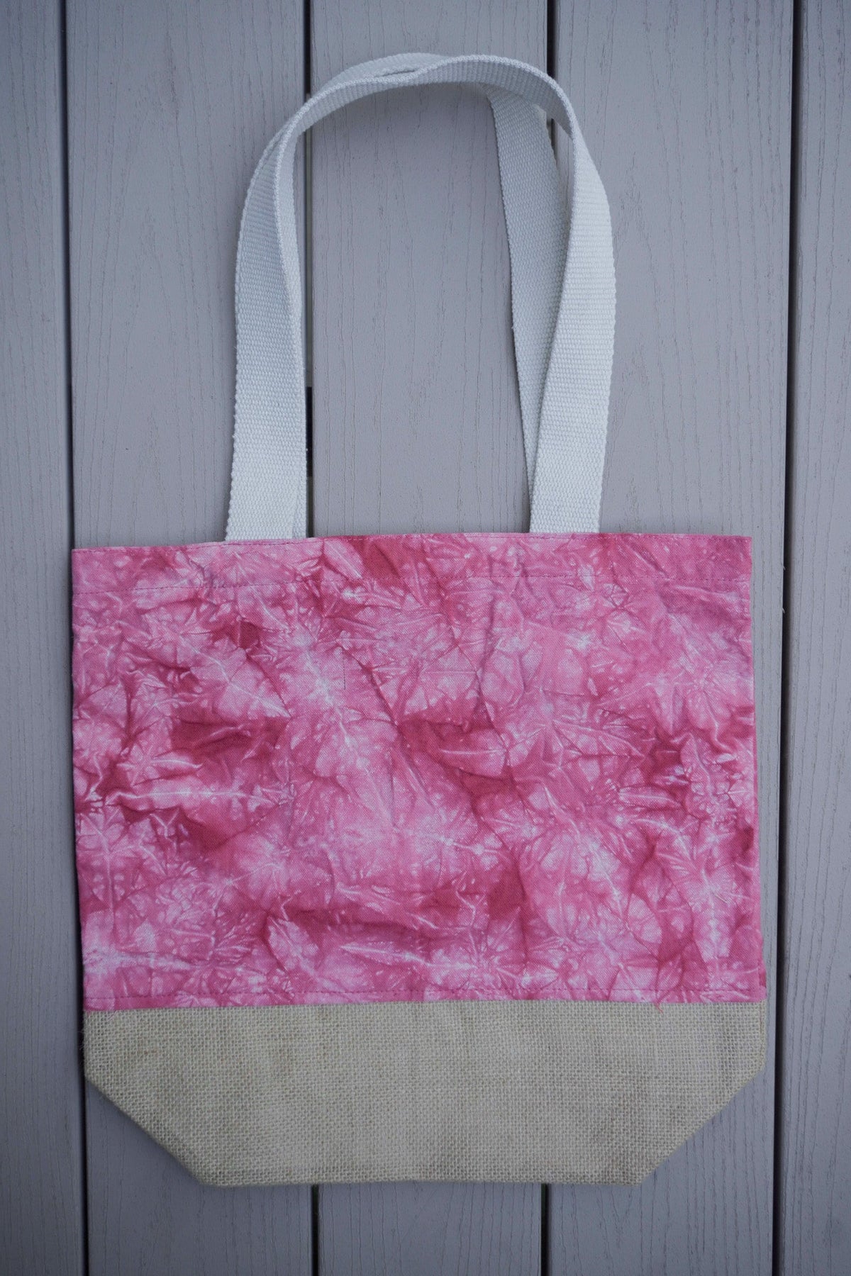 Tie Dye Canvas Jute Tote Bag