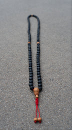 Lava Rock & Sandalwood Handmade Prayer Meditation Mala | Choice of Cotton Thread Tassel or Adjustable Tassel