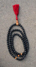 Lava Rock & Sandalwood Handmade Prayer Meditation Mala | Choice of Cotton Thread Tassel or Adjustable Tassel