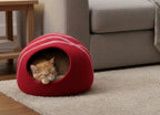 KayJayStyles Felt Cat Cave / Cat Bed / Warm Cat House / Cat Cocoon Hand Felted Natural Wool Eco-Friendly - Great Cat Gift